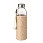 Gourde en verre anti-fuites avec étui en jute 500 ml Crystal SlowLife couleur beige deuxième vue