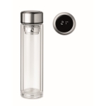Bouteille en verre borosilicaté avec thermomètre 390 ml Termo Tactile couleur transparent