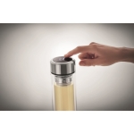 Bouteille en verre borosilicaté avec thermomètre 390 ml Termo Tactile couleur transparent sixième vue