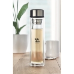 Bouteille en verre borosilicaté avec thermomètre 390 ml Termo Tactile couleur transparent