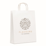 Grand sac papier personnalisé 90 g/m2 Vente au détail Couleurs Grand couleur blanc vue principale