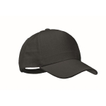 Casquette de baseball en chanvre personnalisable 5 panneaux Eco Soft couleur noir