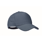 Casquette de baseball en chanvre personnalisable 5 panneaux Eco Soft couleur bleu