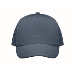 Casquette de baseball en chanvre personnalisable 5 panneaux couleur bleu deuxième vue