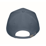Casquette de baseball en chanvre personnalisable 5 panneaux couleur bleu cinquième vue