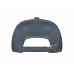Casquette de baseball en chanvre personnalisable 5 panneaux couleur bleu sixième vue