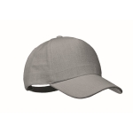 Casquette de baseball en chanvre personnalisable 5 panneaux Eco Soft couleur gris