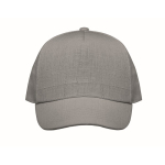 Casquette de baseball en chanvre personnalisable 5 panneaux couleur gris deuxième vue