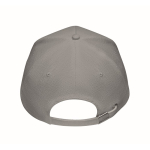 Casquette de baseball en chanvre personnalisable 5 panneaux couleur gris cinquième vue