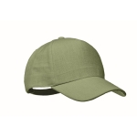 Casquette de baseball en chanvre personnalisable 5 panneaux Eco Soft couleur vert