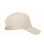 Casquette de baseball en chanvre personnalisable 5 panneaux Eco Soft couleur beige troisième vue
