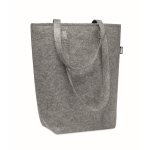 Sac promotionnel vec longues poignées et soufflet en feutre RPET couleur gris