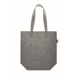Sac promotionnel vec longues poignées et soufflet en feutre RPET couleur gris troisième vue