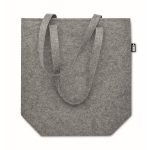 Sac promotionnel vec longues poignées et soufflet en feutre RPET couleur gris quatrième vue
