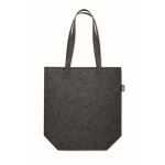 Sac promotionnel vec longues poignées et soufflet en feutre RPET couleur gris foncé troisième vue