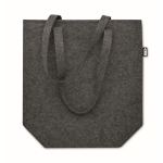 Sac promotionnel vec longues poignées et soufflet en feutre RPET couleur gris foncé quatrième vue