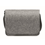 Sacoche pour ordinateur 15'' en feutre RPET à fermeture velcro Casual couleur gris troisième vue