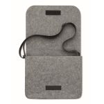 Sacoche pour ordinateur 15'' en feutre RPET à fermeture velcro Casual couleur gris sixième vue