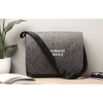 Sacoche pour ordinateur 15'' en feutre RPET à fermeture velcro Casual couleur gris vue d'ambiance principale