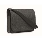Sacoche pour ordinateur 15'' en feutre RPET à fermeture velcro Casual couleur gris foncé deuxième vue