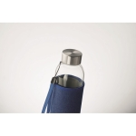 Gourde en verre avec étui en néoprène denim 500 ml Crystal Denim couleur bleu troisième vue photographique