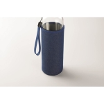 Gourde en verre avec étui en néoprène denim 500 ml Crystal Denim couleur bleu quatrième vue photographique