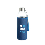 Gourde en verre avec étui en néoprène denim 500 ml Crystal Denim vue avec zone d'impression
