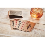 Jeu de cartes personnalisé en papier recyclé pour publicité recyclée couleur beige vue d'ambiance