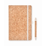 Carnets avec couverture en liège et stylo A5 pages lignées Earth couleur beige neuvième vue