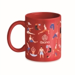 Tasse publicitaire économique en céramique colorée 300ml Basic Colors couleur rouge vue principale