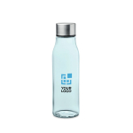 Bouteille en verre personnalisée colorée 500 ml Crystal Iceberg vue avec zone d'impression