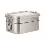 Lunch box en acier personnalisées avec 2 compartiments 1,2 L Double couleur argenté mat