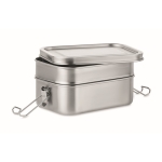 Lunch box en acier personnalisées avec 2 compartiments 1,2 L Double couleur argenté mat deuxième vue