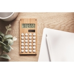 Petite calculatrice en ABS et bambou à énergie solaire et piles Design couleur bois