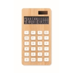 Calculatrice en ABS et bambou, piles et énergie solaire Design Plus couleur bois