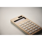 Calculatrice en ABS et bambou, piles et énergie solaire Design Plus couleur bois quatrième vue photographique