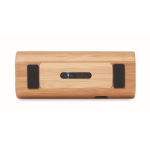 Enceinte personnalisable avec boîtier cylindrique en bambou Escandi couleur bois quatrième vue
