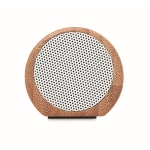 Enceinte personnalisable avec boîtier cylindrique en bambou Escandi couleur bois cinquième vue