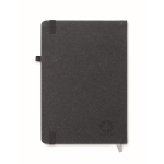 Carnets recyclés personnalisés A5 pages lignées PU Love Recycle couleur noir troisième vue