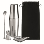 Set à cocktail personnalisé en acier avec shaker de 750 ml Sommelier couleur argenté brillant deuxième vue