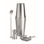 Set à cocktail personnalisé en acier avec shaker de 750 ml Sommelier couleur argenté brillant deuxième vue