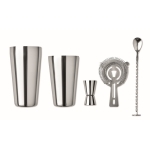 Set à cocktail personnalisé en acier avec shaker de 750 ml Sommelier couleur argenté brillant troisième vue