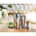 Set à cocktail personnalisé en acier avec shaker de 750 ml Sommelier couleur argenté brillant vue d'ambiance
