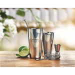 Set à cocktail personnalisé en acier avec shaker de 750 ml Sommelier couleur argenté brillant vue d'ambiance principale