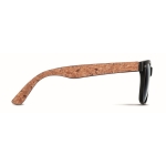Lunettes de soleil promotionnelles avec branches en liège Elegance couleur noir troisième vue