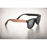 Lunettes de soleil promotionnelles avec branches en liège Elegance couleur noir quatrième vue photographique