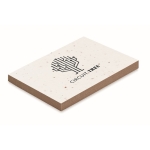 Blocs-notes personnalisables en papier gazon avec graines A7 Seed couleur blanc deuxième vue principale