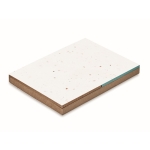 Bloc-notes personnalisés écologiques avec graines de fleurs A7 Fleurs couleur blanc deuxième vue