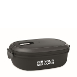 Lunch box en PP avec couvercle hermétique contenance 1L gourmet Delux vue avec zone d'impression