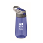 Gourde en plastique sans BPA avec embout pour enfants 450 ml Teenager couleur bleu vue avec zone d'impression